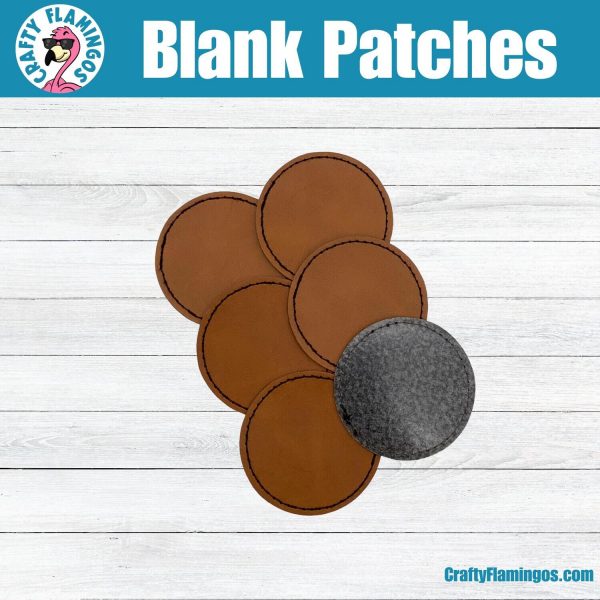 Blank Rawhide 2.5" Round Leatherette Patches Stitched with Adhesive Pack of 10 - Image 4